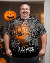 Kurzärmeliges T-Shirt „Happy Halloween“ für Herren in Übergröße
